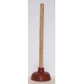 Bathroom Plunger With 16" Wood Handle