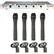 401-Quad 4-Chnl Pro VHF wirelessHand-HeldmicSys