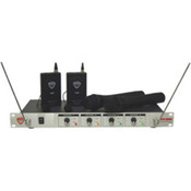 401-Quad 4Chnl Pro VHF wirelessLavalier mic Sys