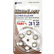Ultra-Clear&trade; Hearing Aid Battery - Size 312