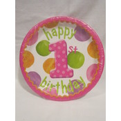 Happy 1st Birthday Plates- Girl