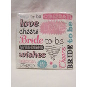 Bride To Be "Words" Napkin- Teal