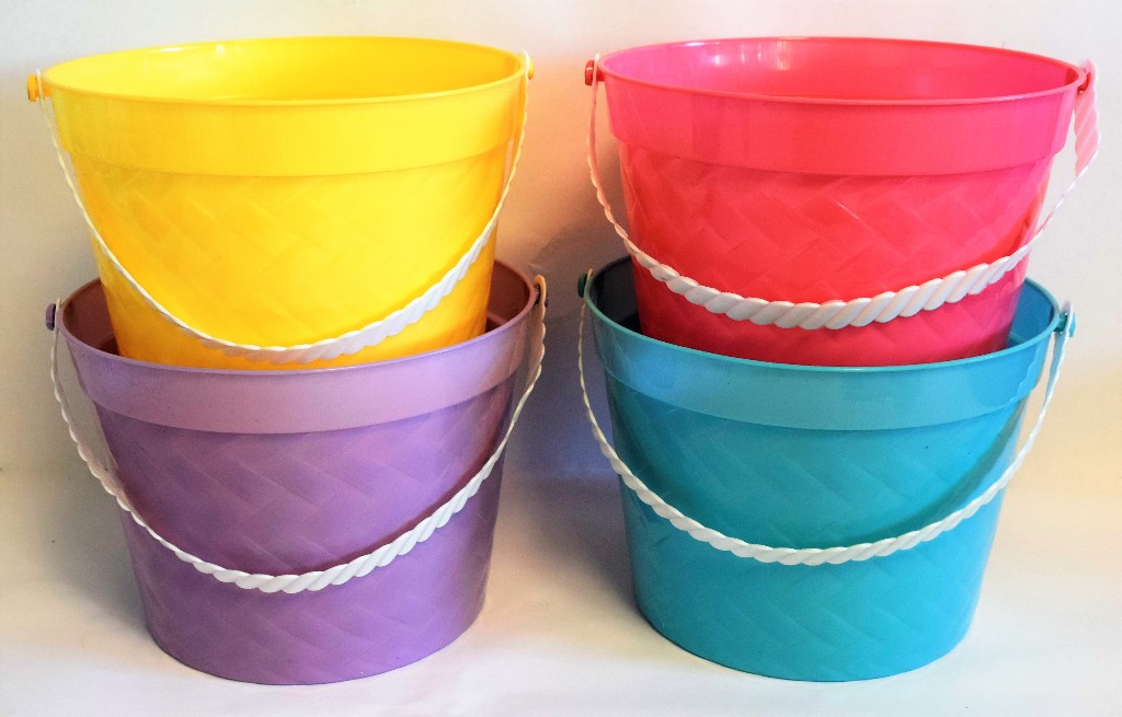 Wholesale Easter Plastic Woven Bucket (SKU 2134141) DollarDays