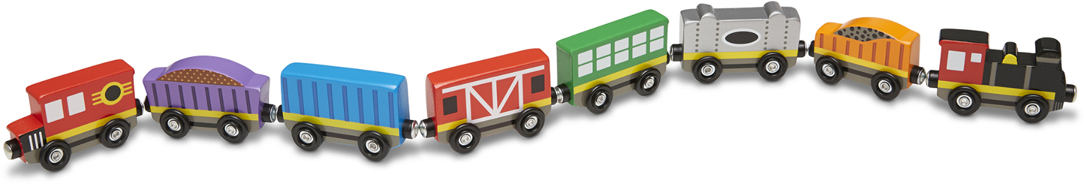 melissa and doug wooden train cars
