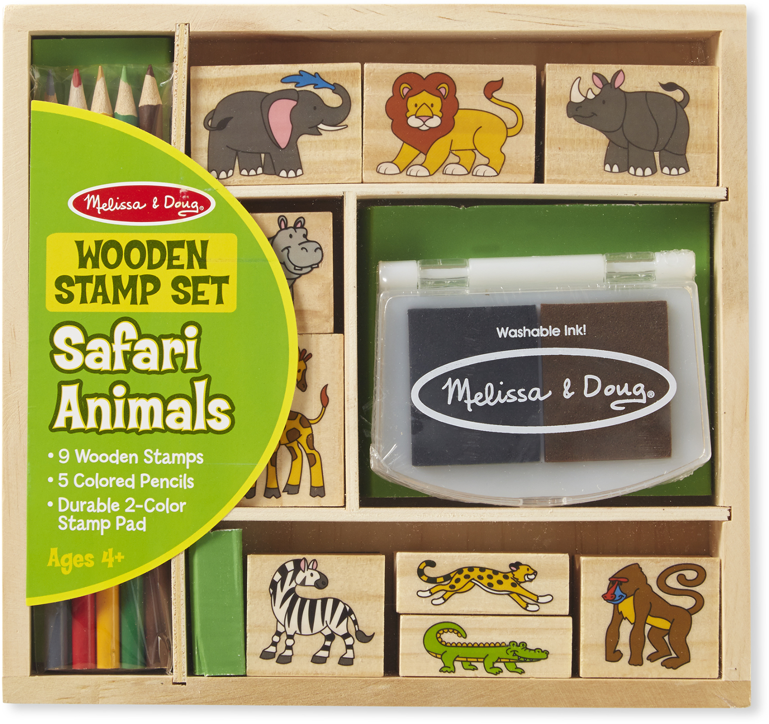 melissa and doug wooden stamp set animals