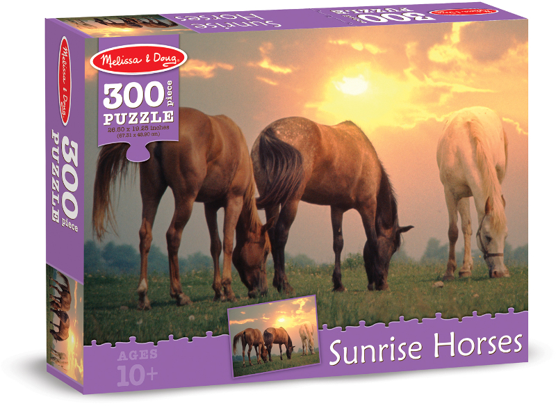 Melissa & Doug Sunrise Horses Cardboard Jigsaw- 300 Piece(12x.94)