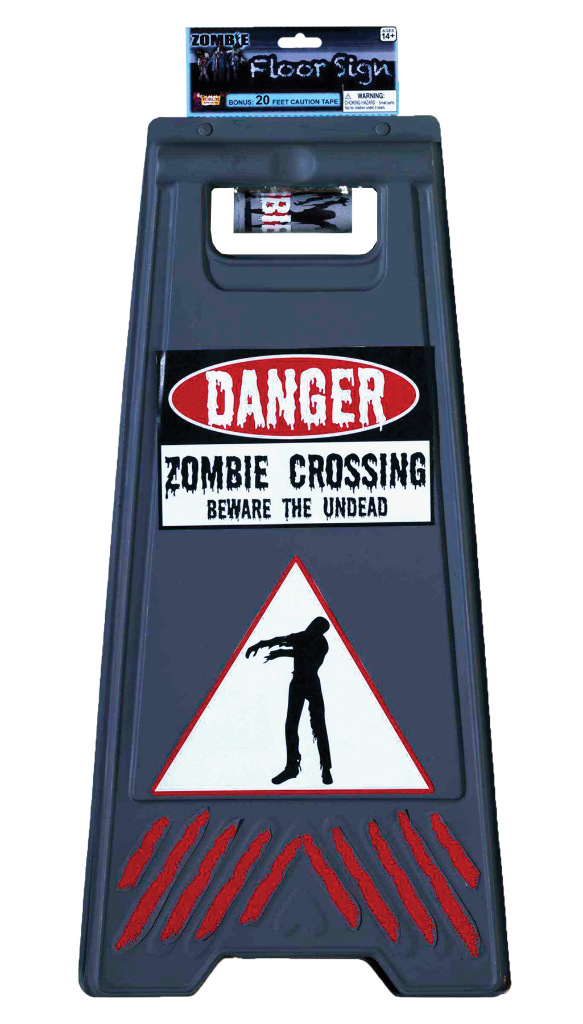 Wholesale Halloween Prop: Beware of Zombie Sign & Tape(2x.25)