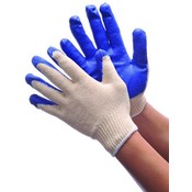 String Knit Glove w/ Blue Latex Coating