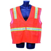 Orange Surveyor Vest- Mesh Back