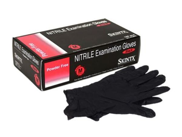 skintx black nitrile gloves