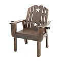Washed Wood Star Slat Chair(Pack of 1)