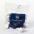 Tealight Candles Unscented White Bag/50