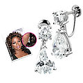 Oprah Inspired Screwback Pear Drop CZ Earrings