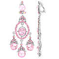 Alka's Fancy Rhinestone Clip On Earrings - Pink