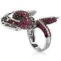 Daivya's Dragon Cocktail Ring - Silver Tone