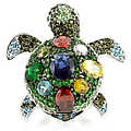 Kritty's Turtle Cocktail Ring - Silver Tone
