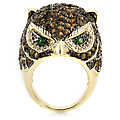 Oliver's Owl Cocktail Ring - Gold Tone