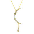 Carrie's Moon &amp; Star Necklace Gold-Sex &amp; the City2