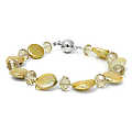Brides Chantha's Champagne Coin Pearl Bracelet -8"
