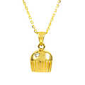 Baker's 1 Stone GoldPlated Cupcake Necklace W/Back