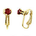 Deena's Clip On Earrings-July Birthstone Faux Ruby