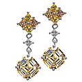 Fabiana's 10.5 TCW CZ Canary &amp; Amber Earrings