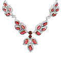 Kim's Fancy Ruby CZ Leaf Necklace