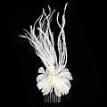 Bette's Feather &amp; Pearl Hair Comb