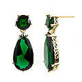 Angelina Jolie's Emerald Earrings-Petite GoldTone