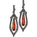 Helena's Faux Garnetbriolette Earrings-97.5 Silver