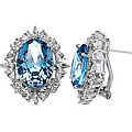 Faux Wish Diamond Earrings - Blue CZ