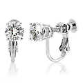 Jessica's 2 TCW Round Cut CZ Clip/Screw Earrings