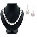 Lila's12mm WhiteBaroque ShellPearl JewelrySet-20"