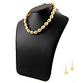 Lilly's 11mm Apricot BaroquePearl JewelrySet -17"