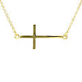 Lucinda's Sideways Cross Necklace - Gold Plated