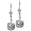 Margareta's Brilliant CZ Dangle Leverback Earrings