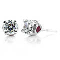 Melia's Heart Setting CZ Stud Earrings - 2 TCW