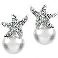 Melina's Pearl &amp; Signity CZ Starfish Earrings