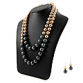 Michelle'sChampagne&Black Shellpearl JewelrySet20"