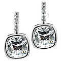 Nicki's 4 TCW Bezel Set Cushion Cut CZ Earrings