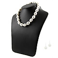 Priscilla's 16mm White Shell pearl Jewelry Set-18"