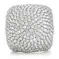 Rici's Curved Cocktail Ring - Silver Tone