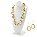 Terran's Chain Link Necklace&Earring Set-ShinyGold
