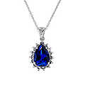 Tori's Pear Cut Faux Sapphire Pendant