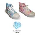 Childrens 11-4 Glitter Printed Canvas Sneakers