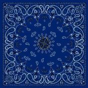 Bandanna, 100% Cotton, Navy Paisley, Premium 22 x 22 in.