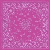 Bandanna, 100% Cotton, Pink Paisley, Premium, 22 x 22 in.