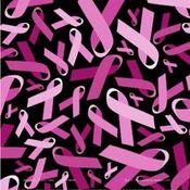 Bandanna, 100% Cotton, Breast Cancer Pink Ribbon, Black