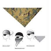 3-IN-1 Headband system, 100% Cotton, Green Digital