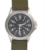 Field Watch, Green Nylon Strap, Black Face